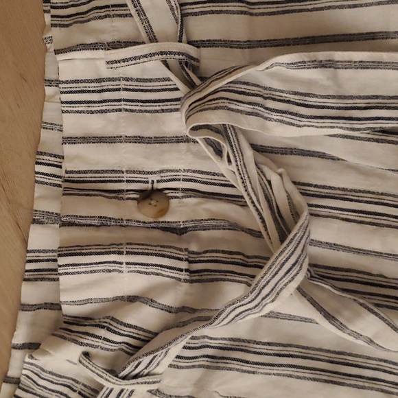 NWT Madewell Linen Paperbag Stripe Pants - 8 - Picture 6 of 9